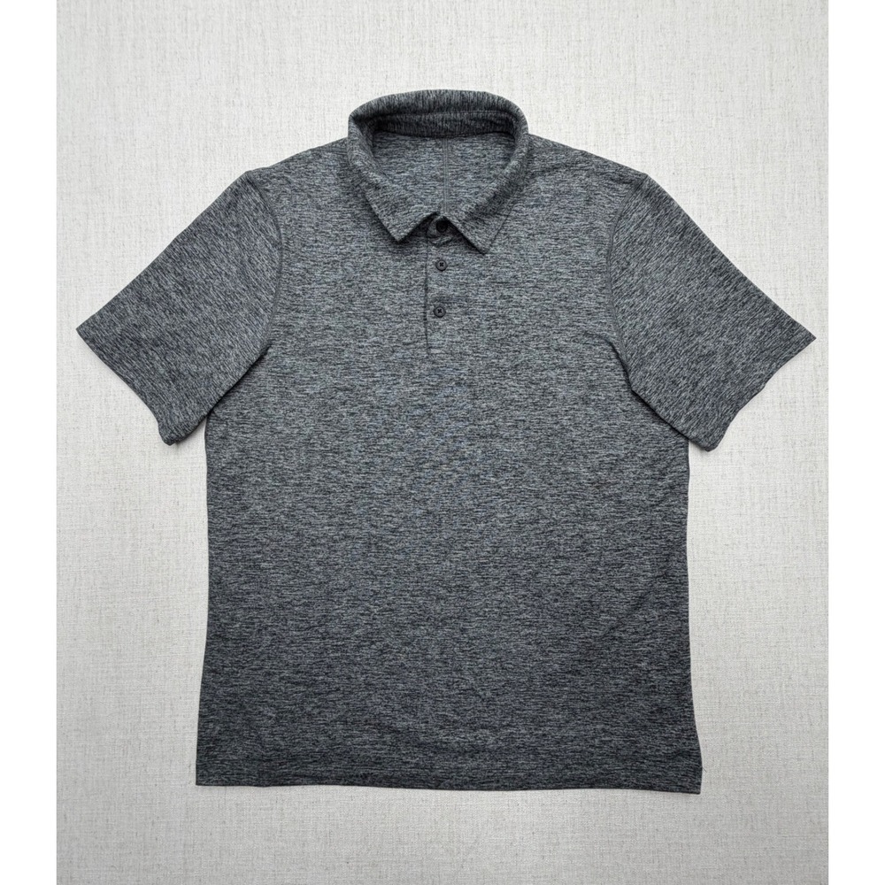 Lululemon Metal Vent Tech Polo Shirt Mens Grey Heathered Short Sleeve XL
